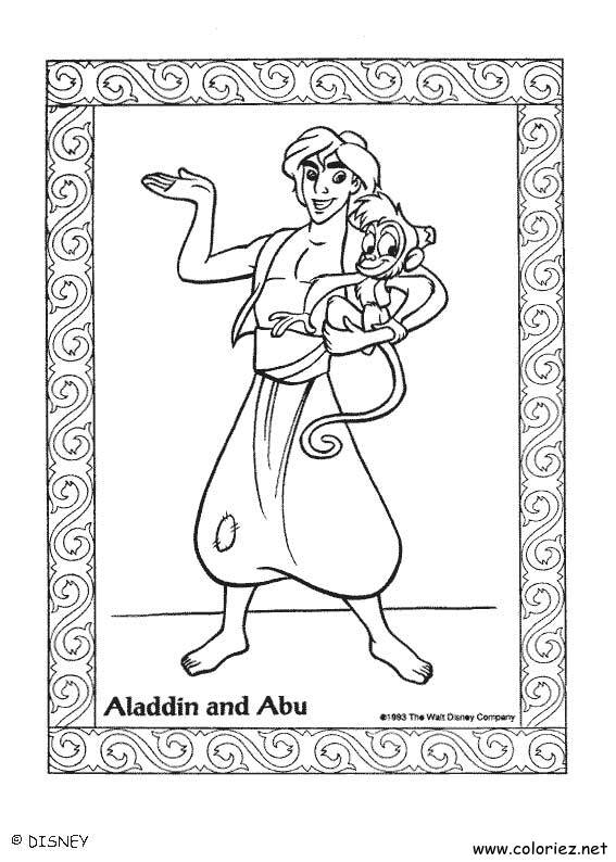 Coloriage de Aladdin à imprimer !