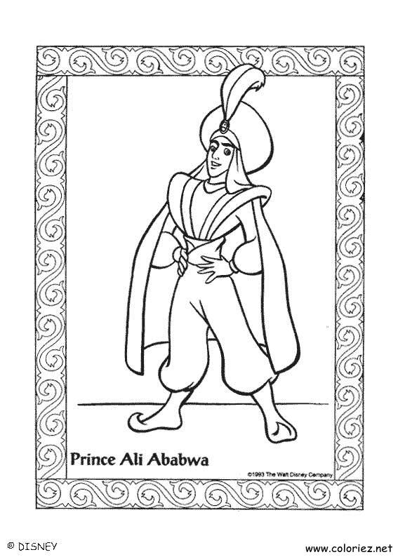 Coloriage de Aladdin à imprimer !