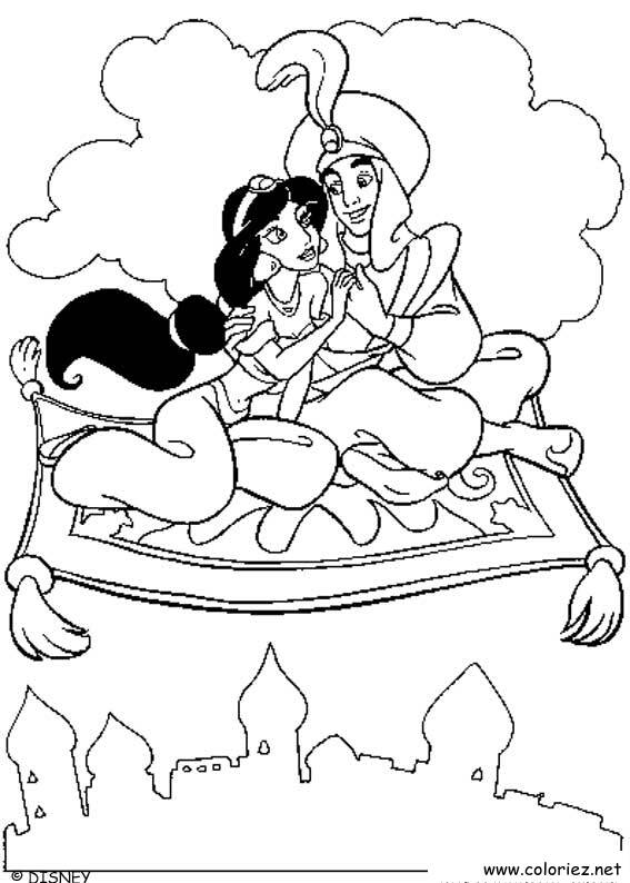 Coloriage de Aladdin à imprimer !