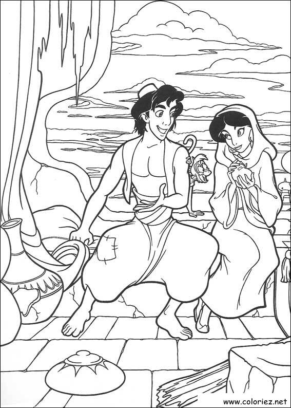 Coloriage de Aladdin à imprimer !