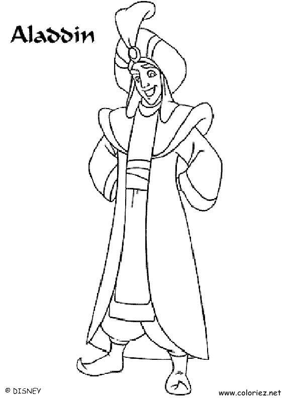 Coloriage de Aladdin à imprimer !