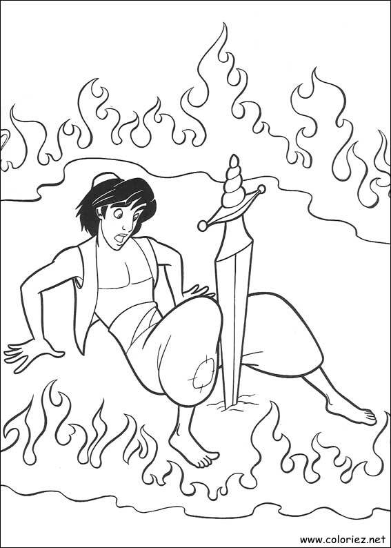 Coloriage de Aladdin à imprimer !