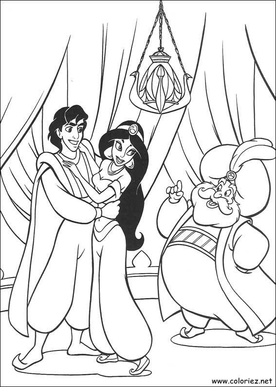 Coloriage de Aladdin à imprimer !