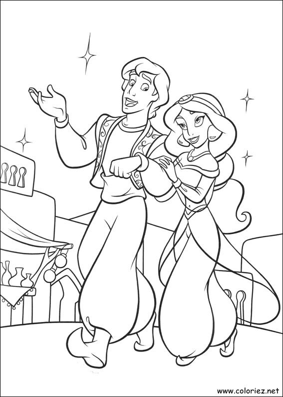 Coloriage de Aladdin à imprimer !
