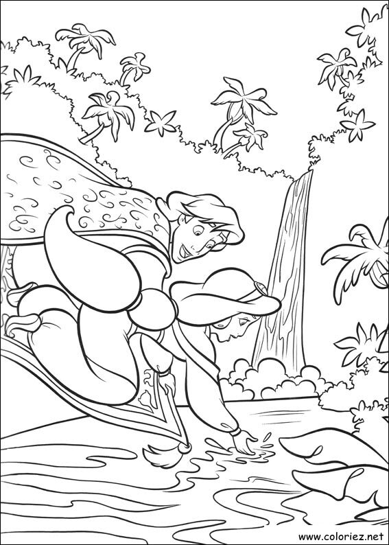 Coloriage de Aladdin à imprimer !