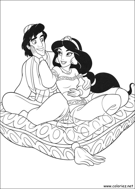 Coloriage de Aladdin à imprimer !
