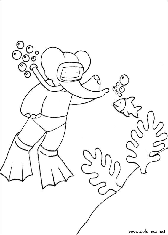 Coloriage de Babar à imprimer