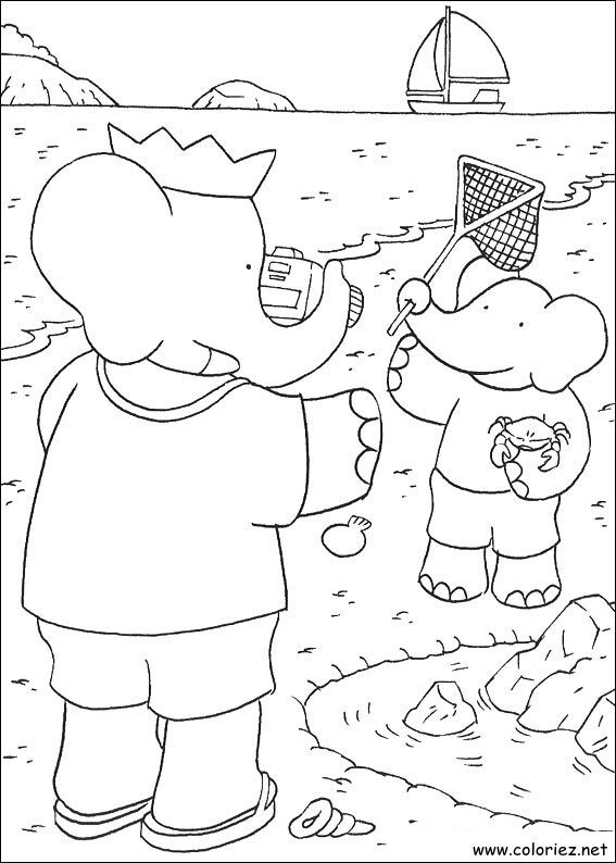 Coloriage de Babar à imprimer