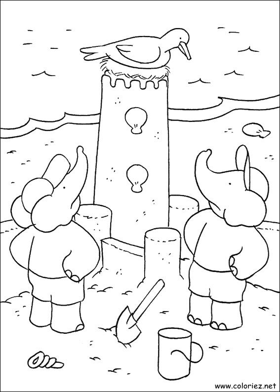 Coloriage de Babar à imprimer