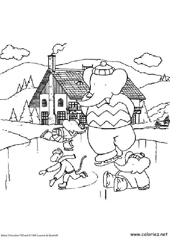Coloriage de Babar à imprimer