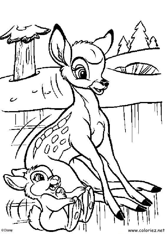 Coloriage de Bambi à imprimer