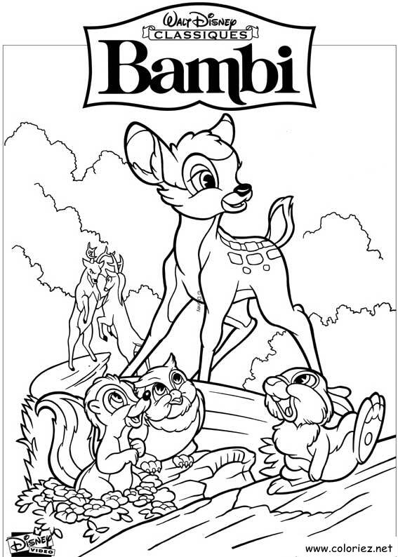 Coloriage de Bambi à imprimer