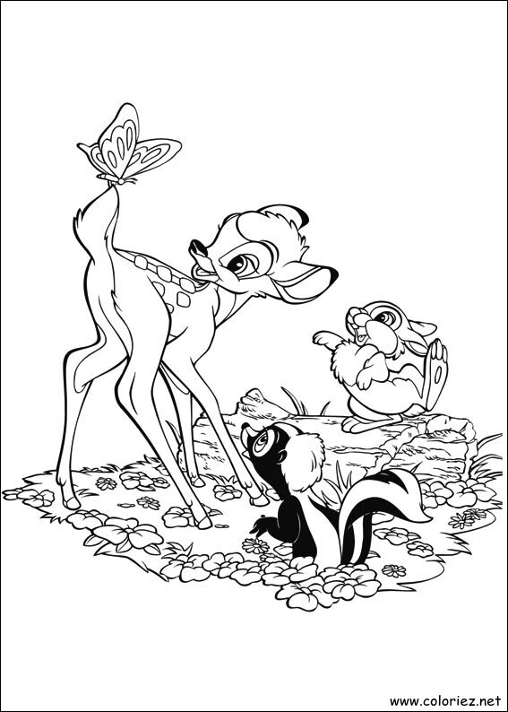 Coloriage de Bambi à imprimer