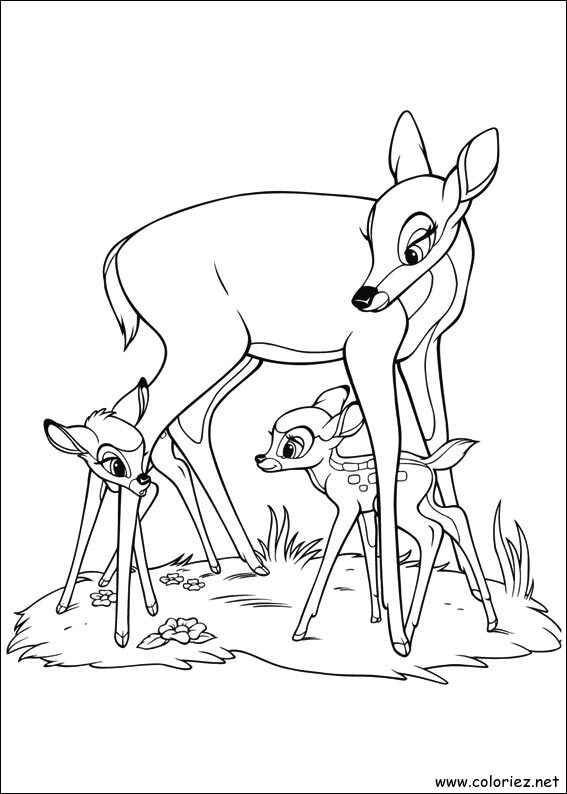 Coloriage de Bambi à imprimer
