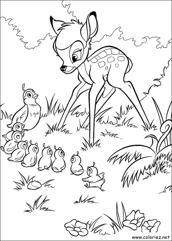 Coloriage de Bambi à imprimer