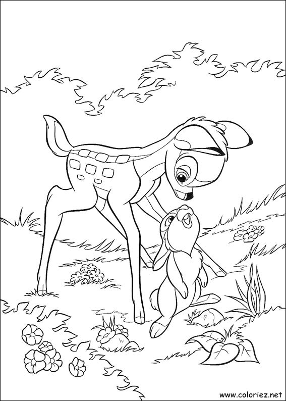 Coloriage de Bambi à imprimer