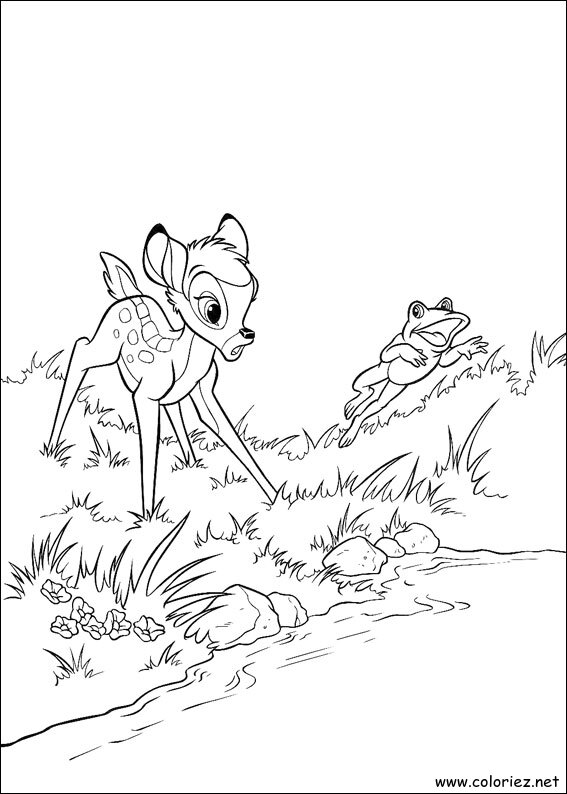 Coloriage de Bambi à imprimer