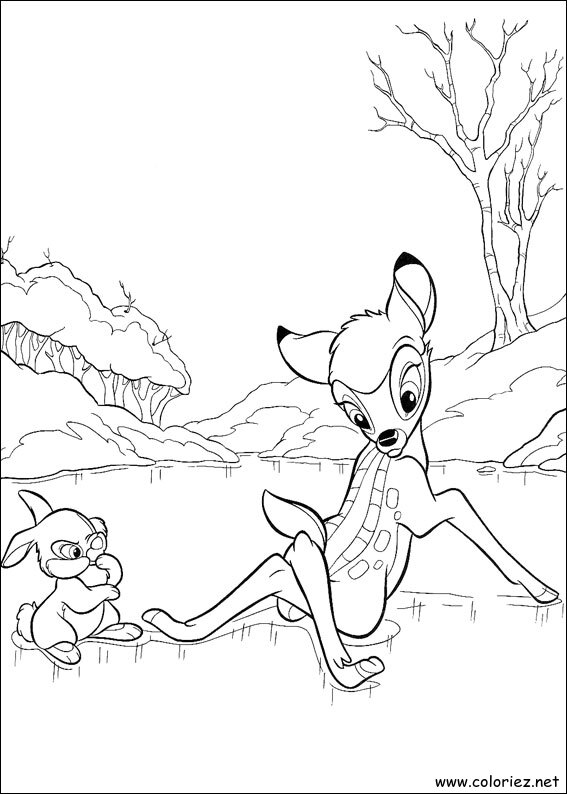 Coloriage de Bambi à imprimer