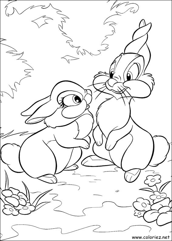 Coloriage de Bambi à imprimer