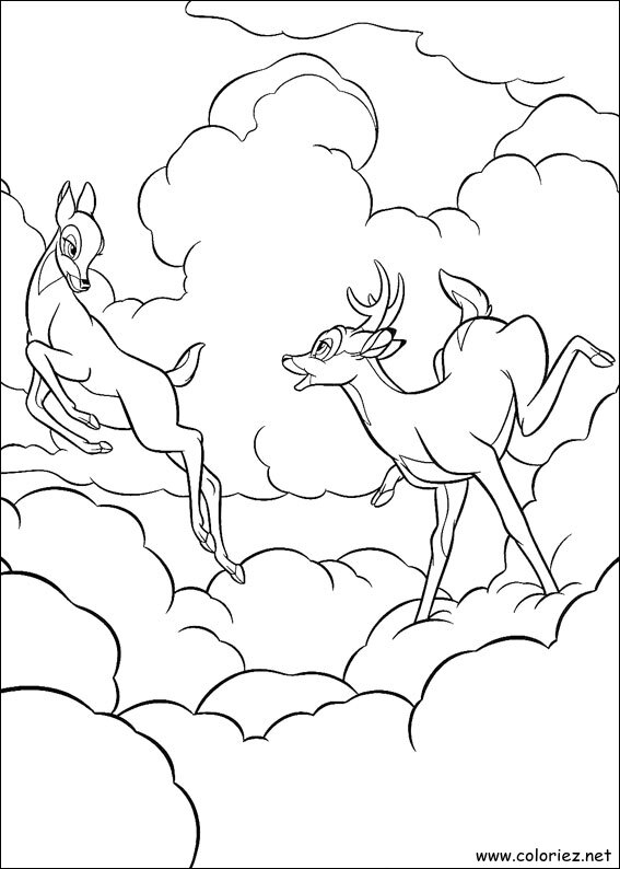 Coloriage de Bambi à imprimer