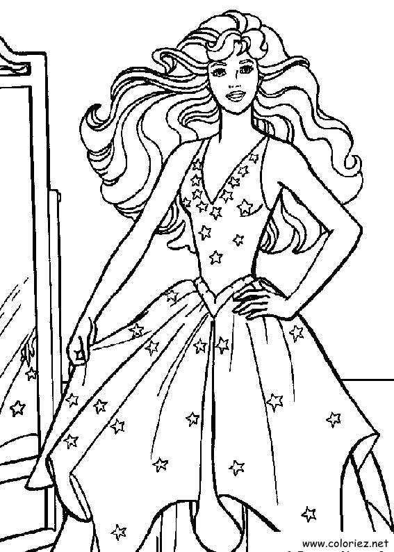 Coloriage de Barbie à imprimer !