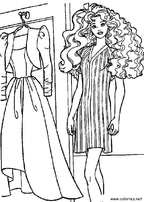 Coloriage de Barbie à imprimer !