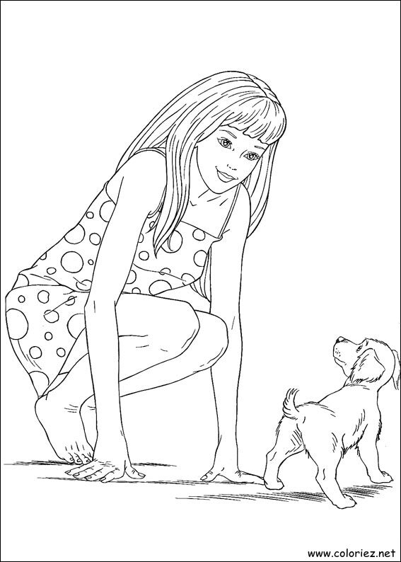 Coloriage de Barbie à imprimer !
