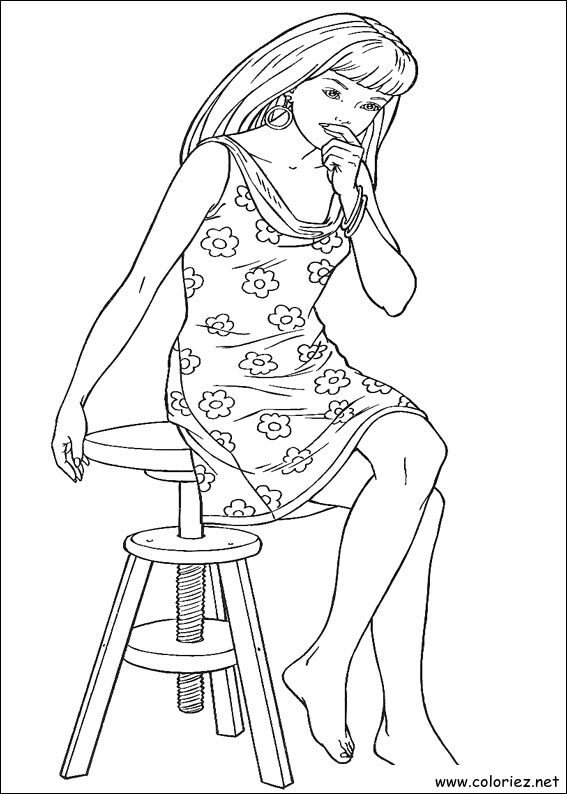 Coloriage de Barbie à imprimer !
