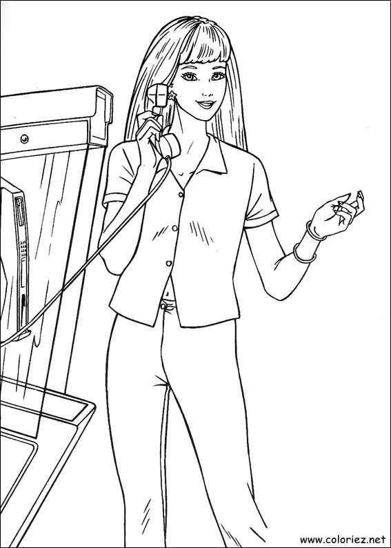 Coloriage de Barbie à imprimer !