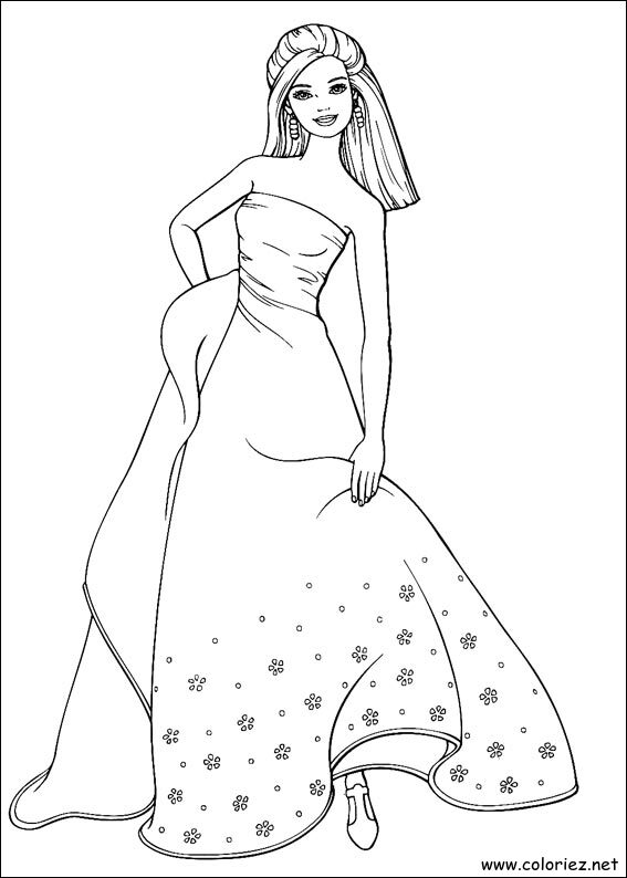 Coloriage de Barbie à imprimer !