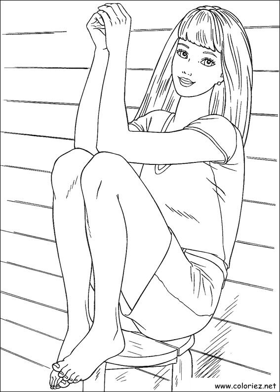 Coloriage de Barbie à imprimer !