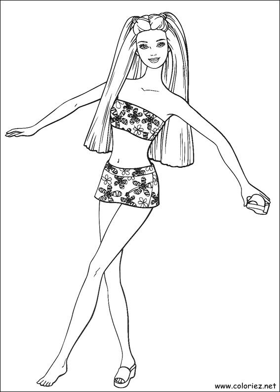 Coloriage de Barbie à imprimer !
