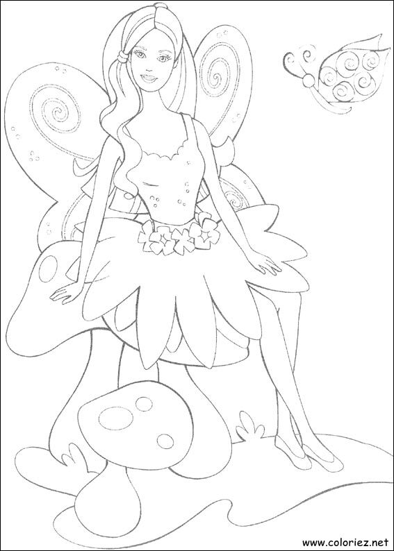 Coloriage de Barbie à imprimer !