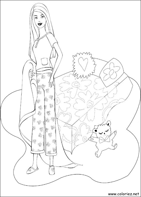 Coloriage de Barbie à imprimer !
