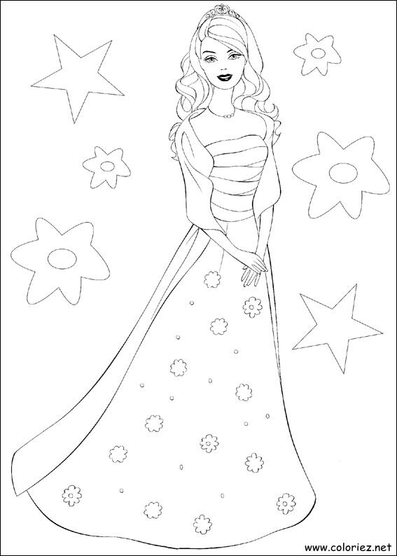 Coloriage de Barbie à imprimer !