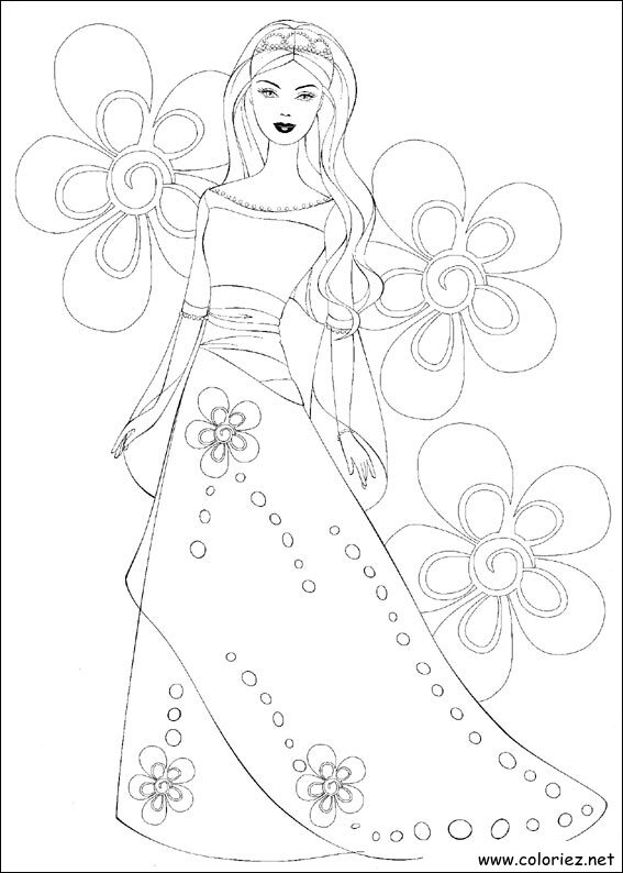 Coloriage de Barbie à imprimer !