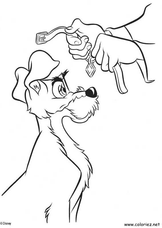 Coloriage de La Belle et le Clochard à imprimer