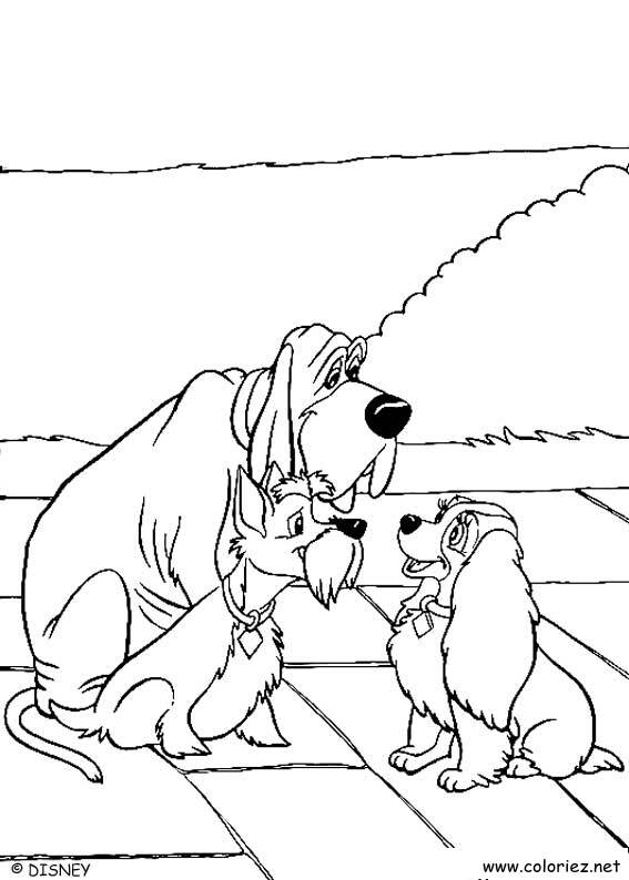 Coloriage de César, Jock et Lady à imprimer