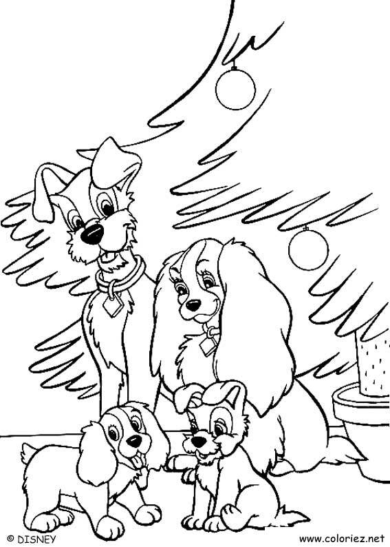 Coloriage de La Belle et le Clochard à imprimer