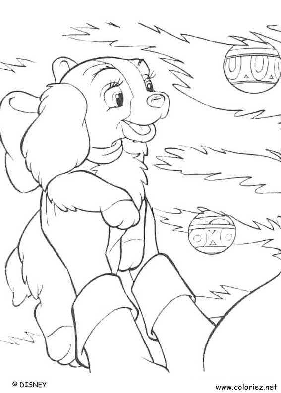 Coloriage de La Belle et le Clochard à imprimer