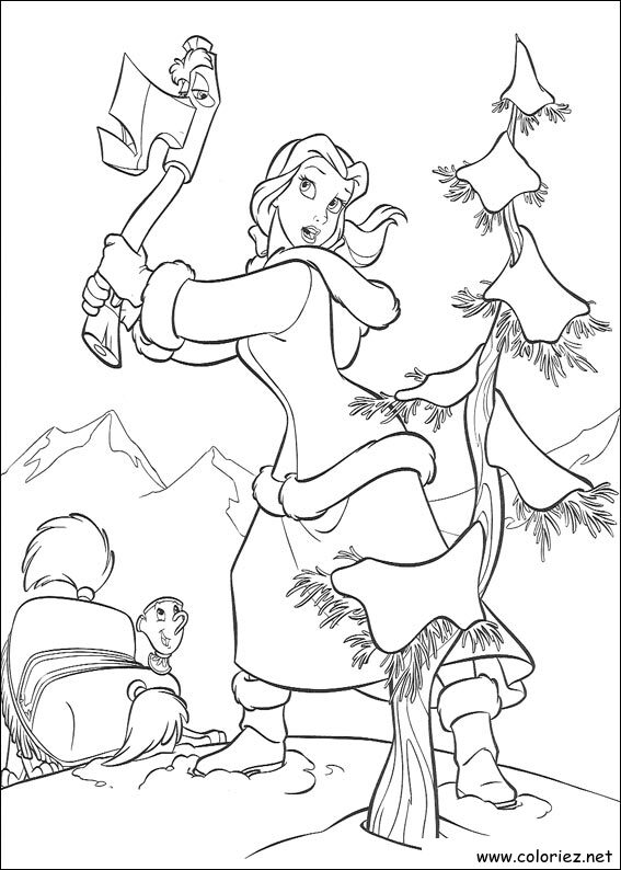 Coloriage de La Belle et la Bête à imprimer