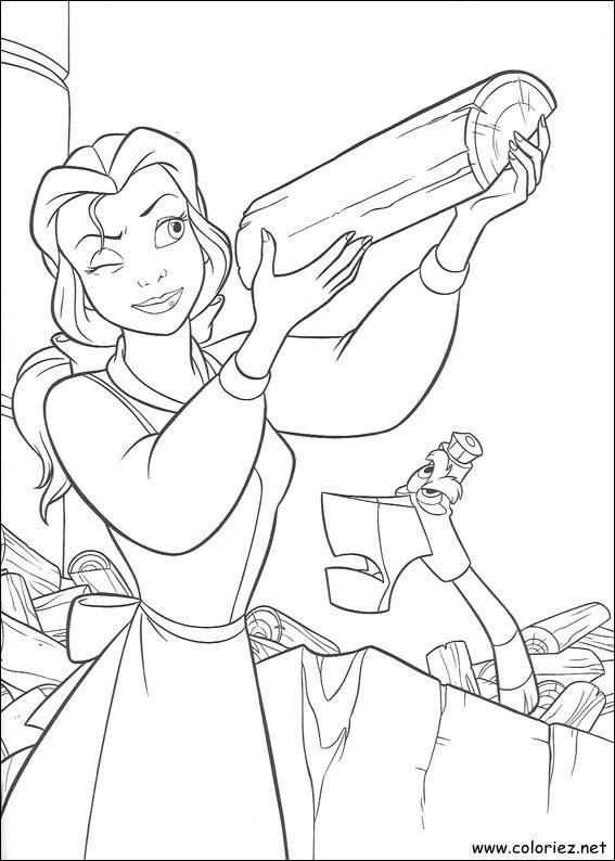 Coloriage de La Belle et la Bête à imprimer