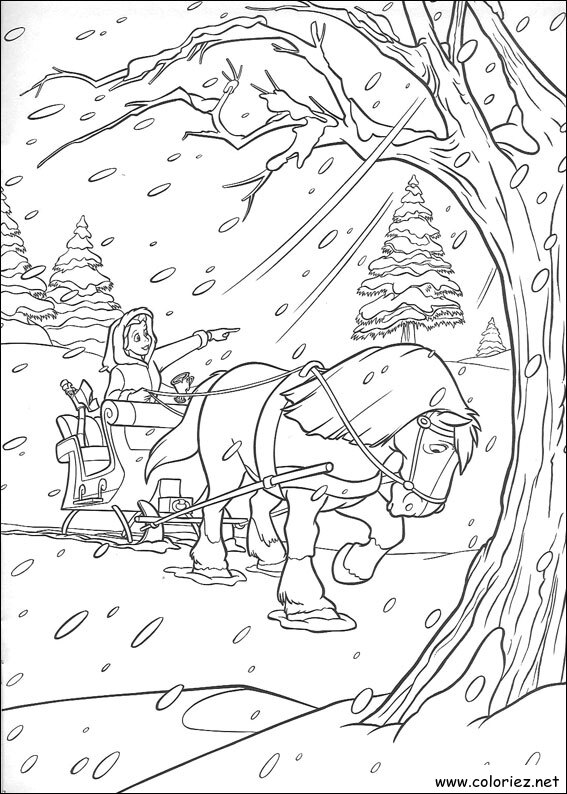 Coloriage de La Belle et la Bête à imprimer