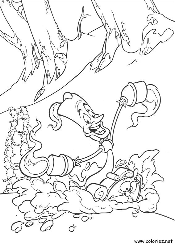 Coloriage de La Belle et la Bête à imprimer
