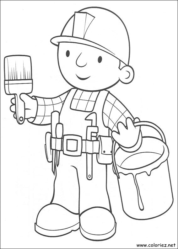 Coloriage de Bob le bricoleur à imprimer !