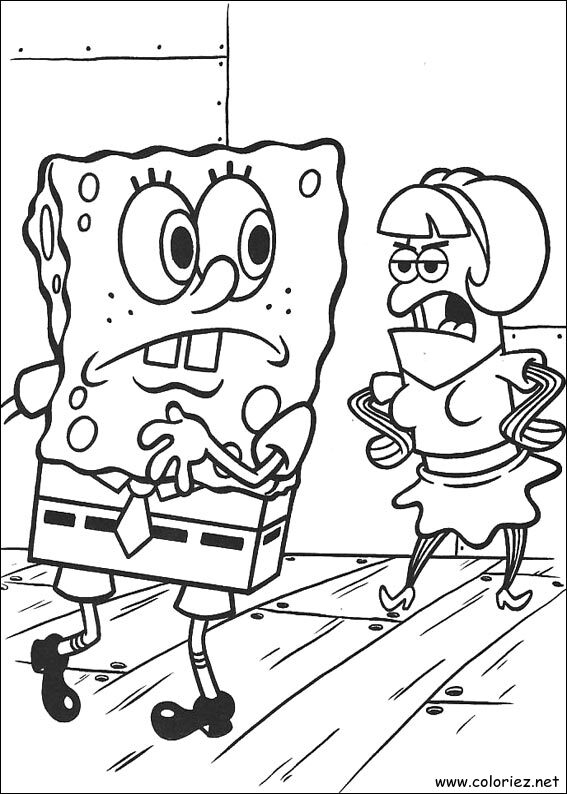 Coloriage de Bob l'éponge à imprimer !