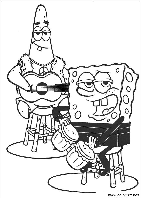 Coloriage de Bob l'éponge à imprimer !