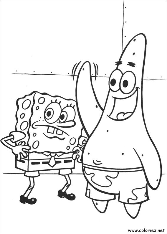 Coloriage de Bob l'éponge à imprimer !