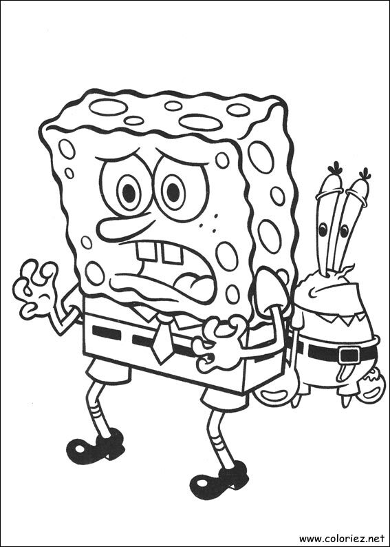 Coloriage de Bob l'éponge à imprimer !