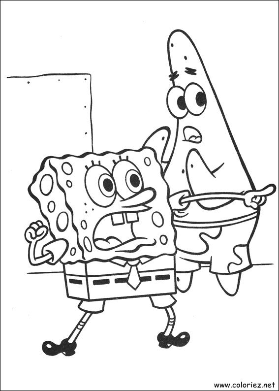 Coloriage de Bob l'éponge à imprimer !